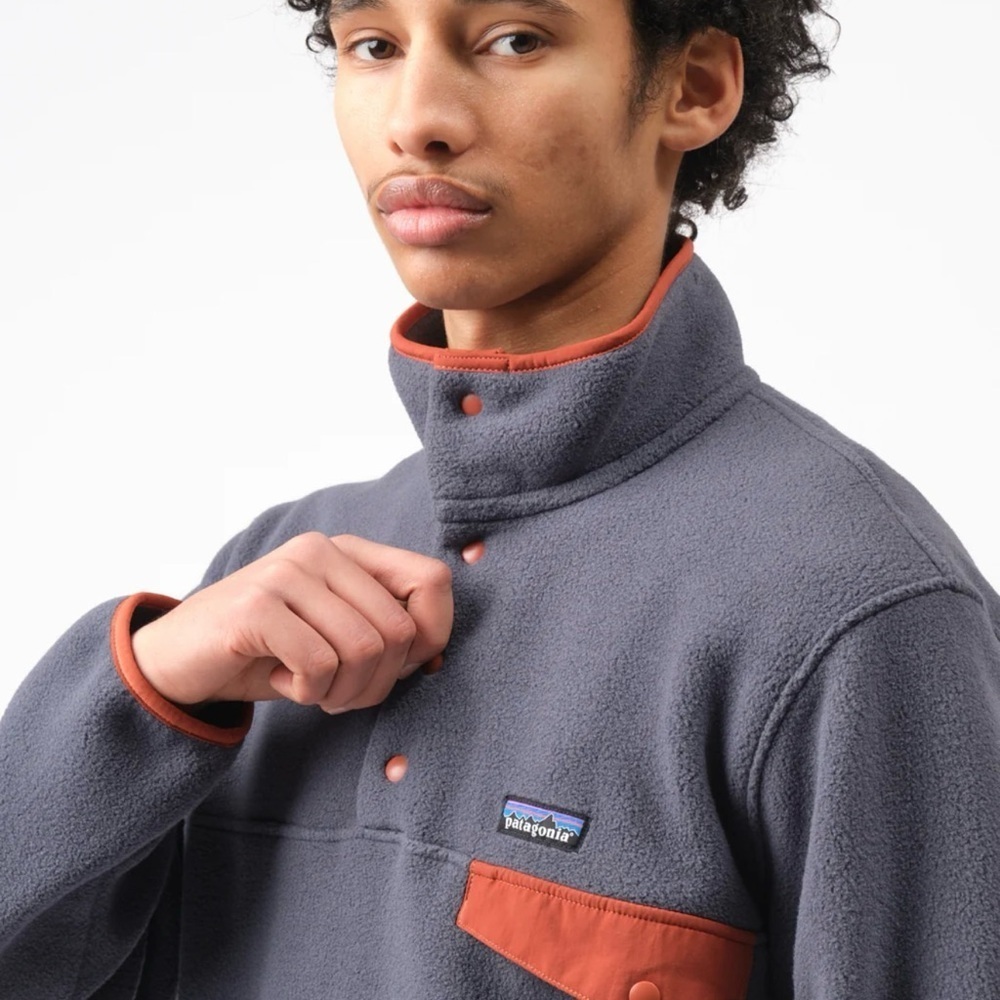 Patagonia Gray and Red Lightweight Shirt Jacket